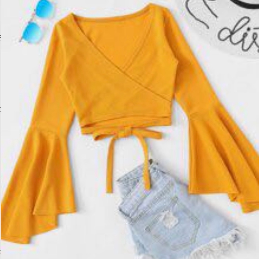 SHEIN Mustard Yellow Knit Top